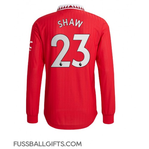 Manchester United Luke Shaw #23 Fußballbekleidung Heimtrikot 2022-23 Langarm